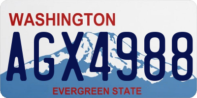 WA license plate AGX4988