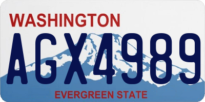 WA license plate AGX4989