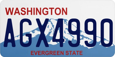 WA license plate AGX4990
