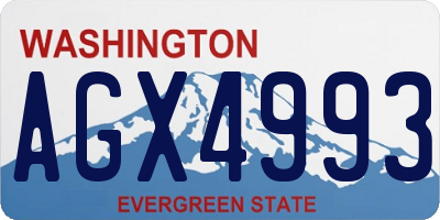 WA license plate AGX4993