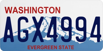WA license plate AGX4994