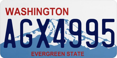 WA license plate AGX4995