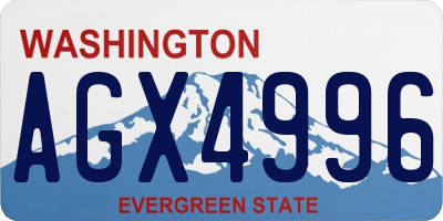 WA license plate AGX4996
