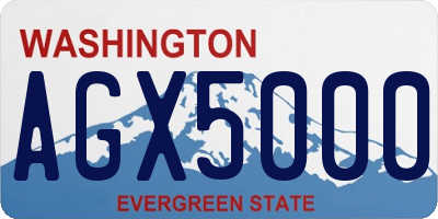 WA license plate AGX5000