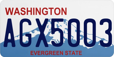 WA license plate AGX5003