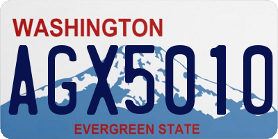 WA license plate AGX5010