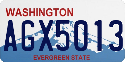WA license plate AGX5013