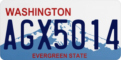 WA license plate AGX5014