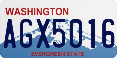 WA license plate AGX5016