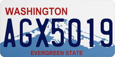 WA license plate AGX5019