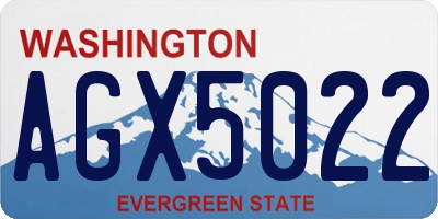 WA license plate AGX5022