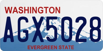 WA license plate AGX5028