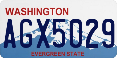WA license plate AGX5029