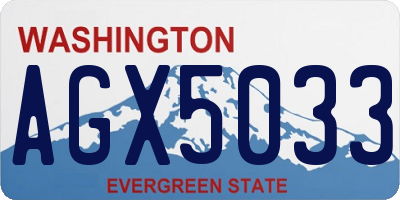 WA license plate AGX5033