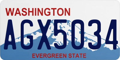 WA license plate AGX5034