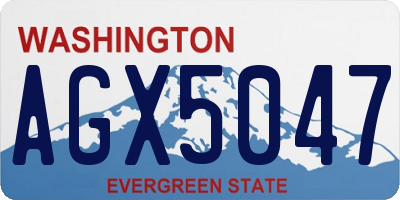 WA license plate AGX5047