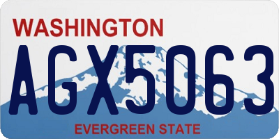 WA license plate AGX5063