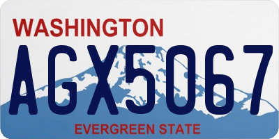 WA license plate AGX5067