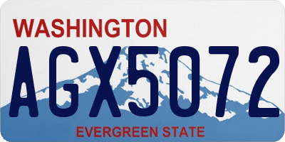 WA license plate AGX5072