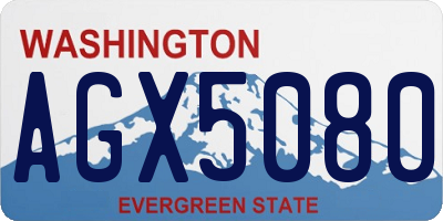 WA license plate AGX5080