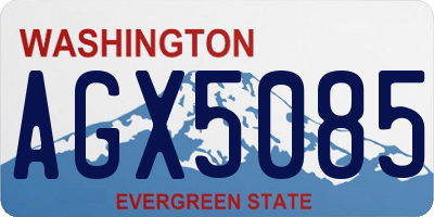 WA license plate AGX5085