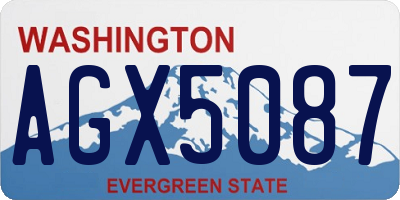 WA license plate AGX5087