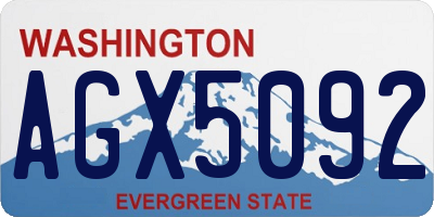 WA license plate AGX5092