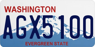 WA license plate AGX5100