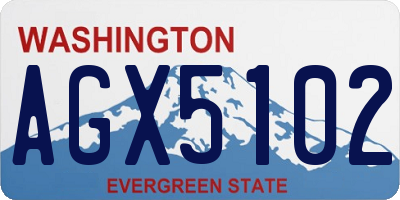 WA license plate AGX5102