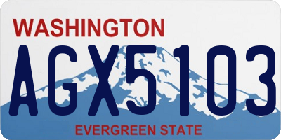 WA license plate AGX5103