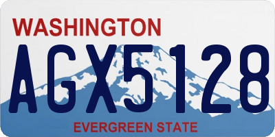 WA license plate AGX5128