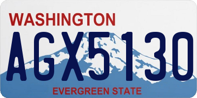 WA license plate AGX5130