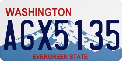 WA license plate AGX5135