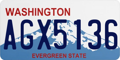 WA license plate AGX5136