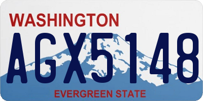 WA license plate AGX5148