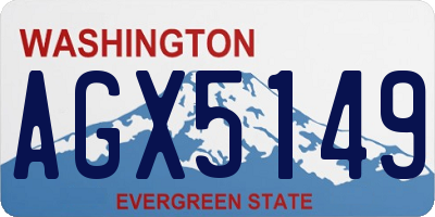 WA license plate AGX5149