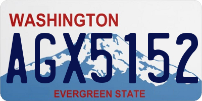 WA license plate AGX5152