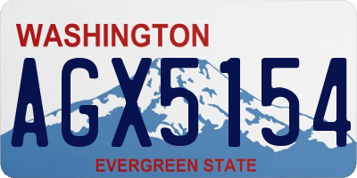 WA license plate AGX5154