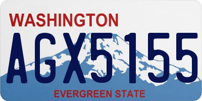 WA license plate AGX5155