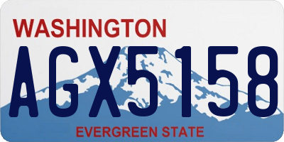 WA license plate AGX5158