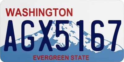 WA license plate AGX5167