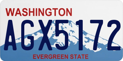 WA license plate AGX5172