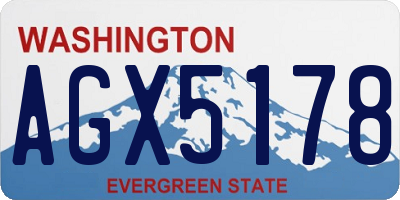 WA license plate AGX5178