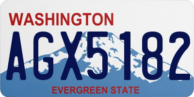 WA license plate AGX5182