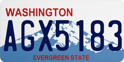 WA license plate AGX5183