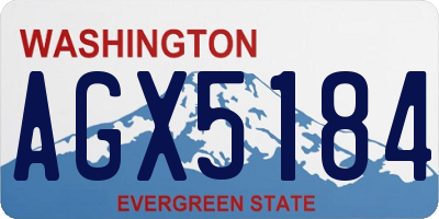 WA license plate AGX5184