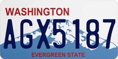 WA license plate AGX5187