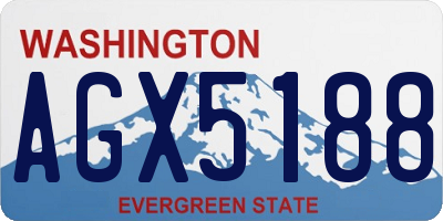 WA license plate AGX5188