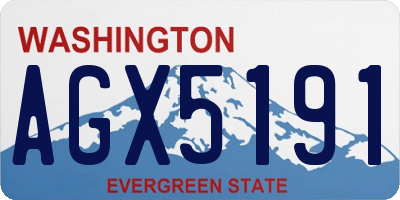 WA license plate AGX5191
