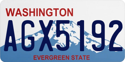 WA license plate AGX5192
